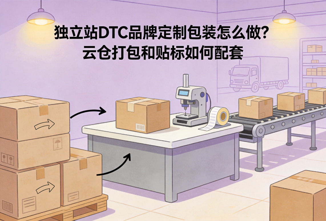 独立站DTC品牌定制包装怎么做？云仓打包和贴标如何配套