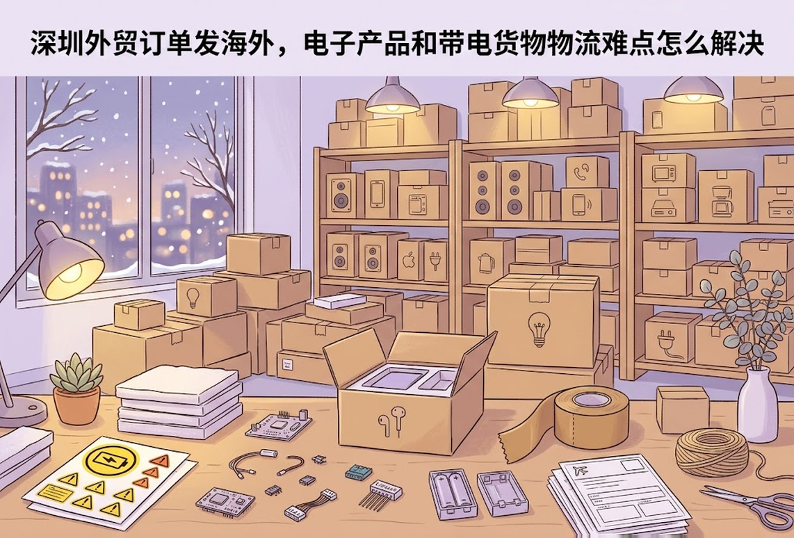 深圳外贸订单发海外,电子产品和带电货物物流难点怎么解决